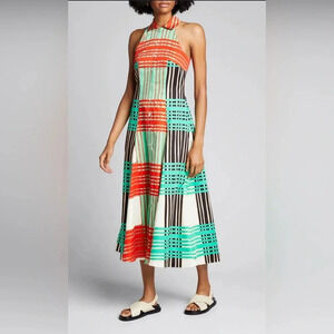 BORGO DE NOR
Ida Check Sleeveless Cotton Poplin Midi Dress